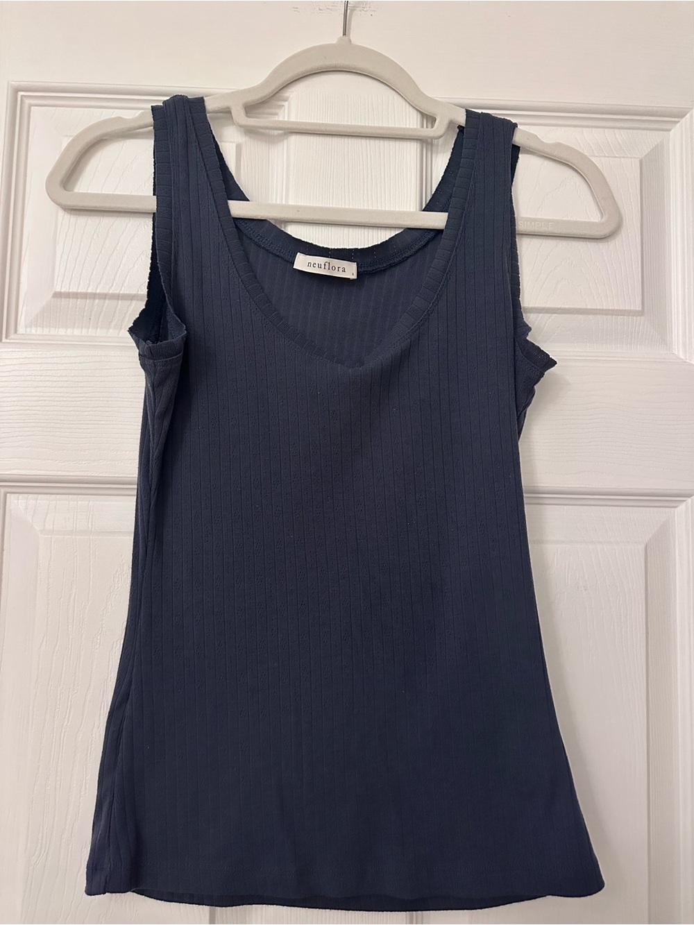 Neuflora Dusty Blue Pointelle Avery Tank Small